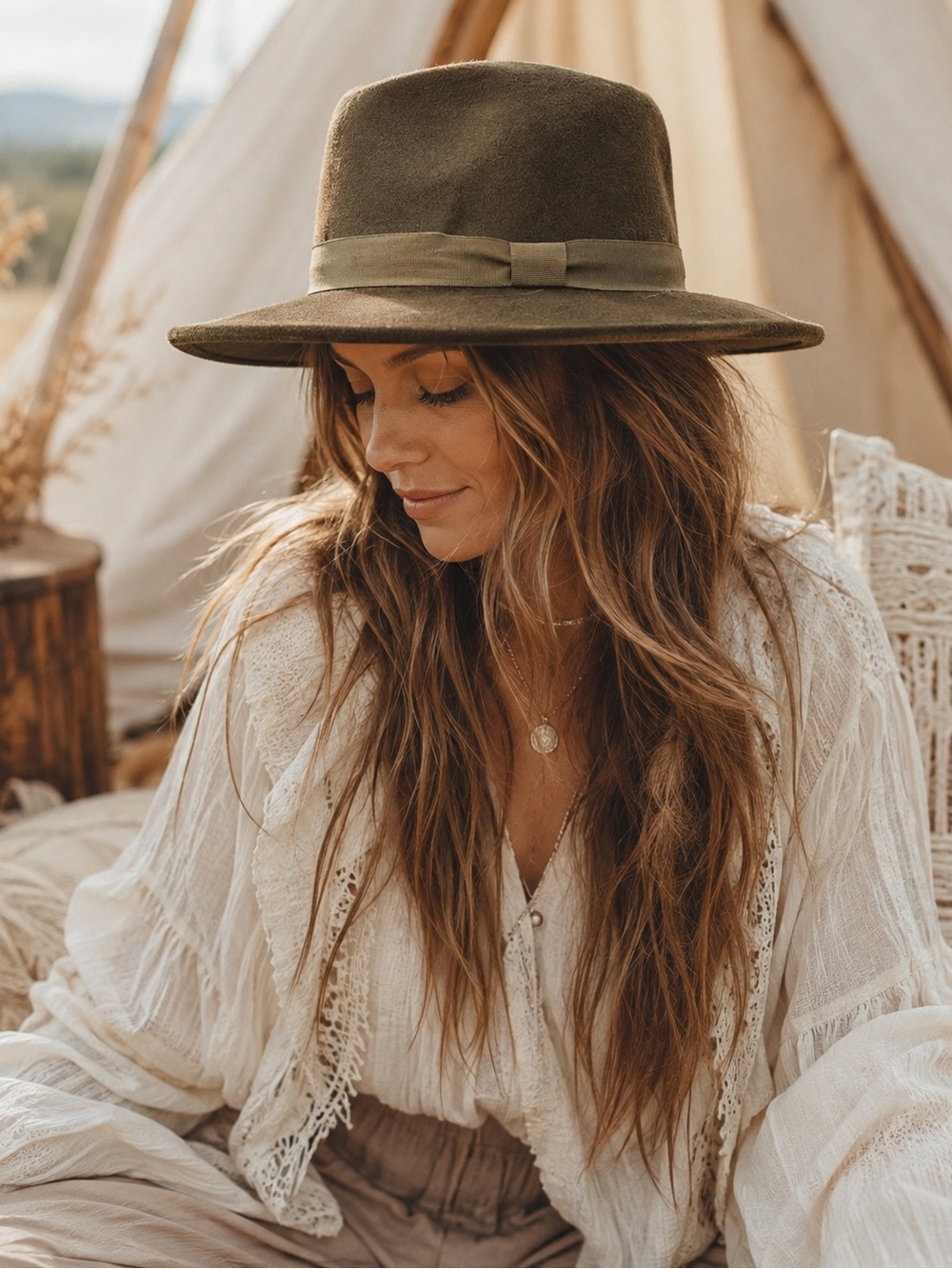 Lucky Brand Olive Green 100% Wool Fedora Hat NWT